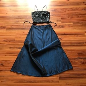 Vintage 90s/Y2K matching skirt & top prom set